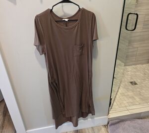 LuLaRoe Brown Tunic Dress with Pocket